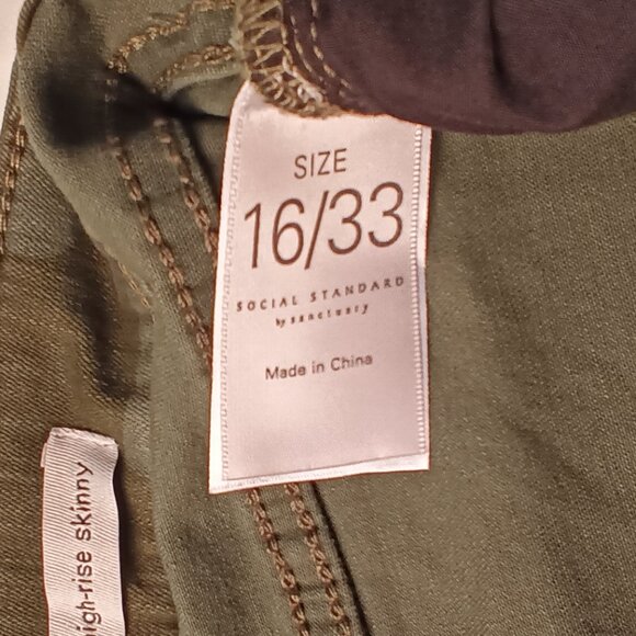 Social Standard By Sanctuary Jeans Size 16/33 High Rise Skinny Camo Print - Picture 7 of 11